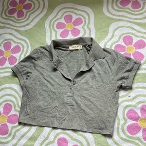 Button down crop top